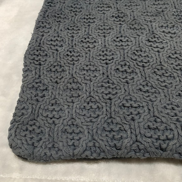 Celerie Chunky Cable Knit Pillow Cover 100% Cotton Charcoal Gray 20x21  Accent - Picture 3 of 16